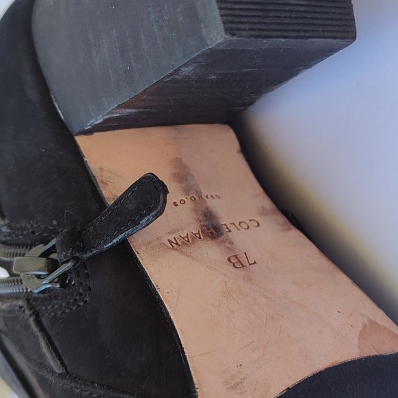 Cole Haan Black Suede ankle boots size 7 - Picture 6 of 10